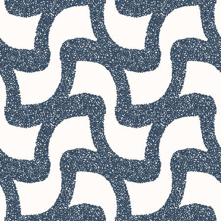 Black and white seamless pattern with dotted geometric drawing. Vector illustrationのイラスト素材