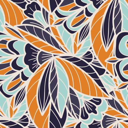 Seamless pattern with multicolor Paisley print. Vector illustrationのイラスト素材
