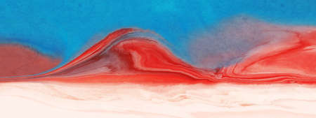 Abstract impressionism. Landscape. Modern painting. Hand-drawn illustration.の写真素材