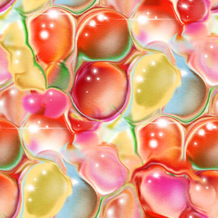 Seamless pattern with iridescent transparent bubbles for festive backgrounds and wrapping paper. 3d...