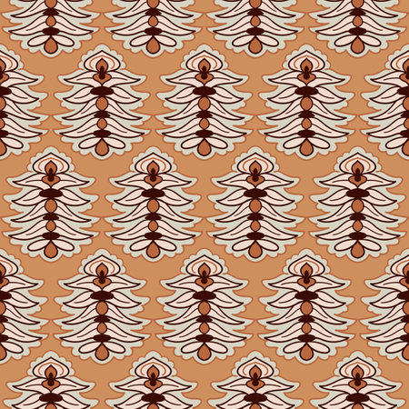 Seamless pattern with arabesques in retro style. Vector illustration.のイラスト素材