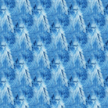 Seamless tie-dye pattern of indigo color on white silk. Hand painting fabrics - nodular batik. Shibori dyeing.の写真素材