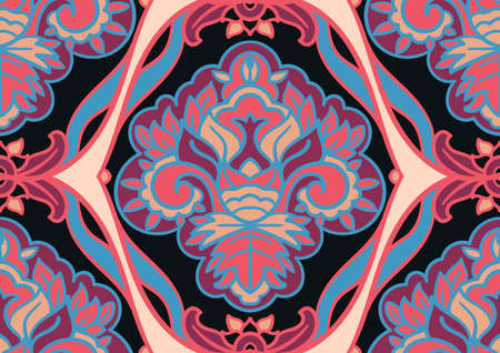 Seamless pattern with arabesques in retro style. Vector illustration.