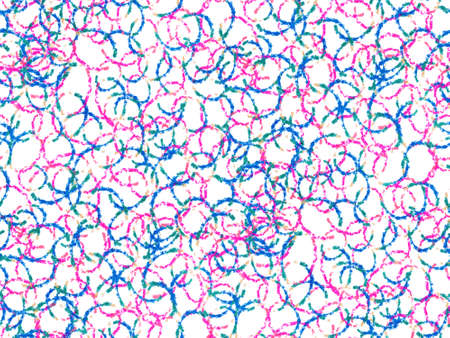 Seamless pattern with bright circles. Drawing with colored pencils. Hand-drawn illustration.の写真素材