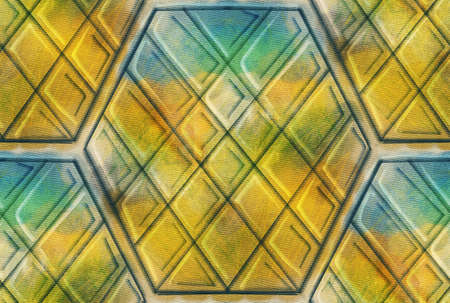 Seamless pattern with geometric pattern. Hand-drawn illustration.の写真素材