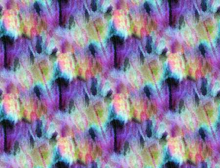 Seamless tie-dye pattern on white silk. Hand painting fabrics - nodular batik. Shibori dyeing.の写真素材