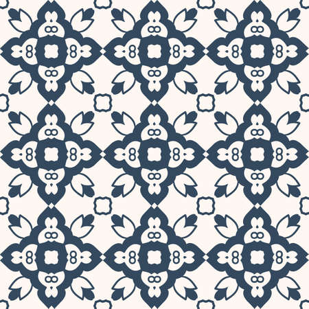 Black and white seamless pattern with arabesques in a retro style. Vector illustrationのイラスト素材