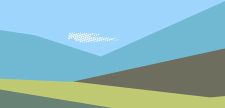 Abstract geometric landscape with a place for text. vector illustration
