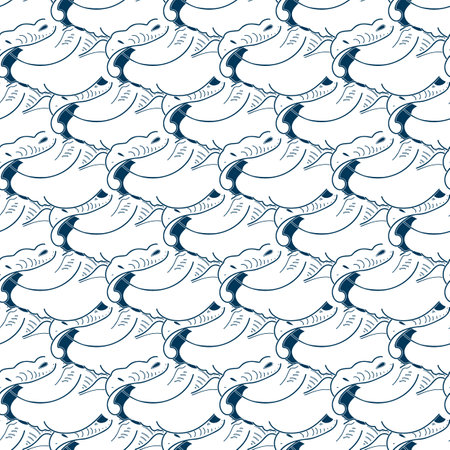 Monochrome Seamless pattern with a simple abstract drawing. vector illustration.のイラスト素材