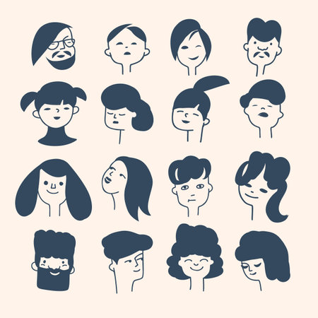 portraits of people. Vector set of avatars isolated on a white backgroundのイラスト素材