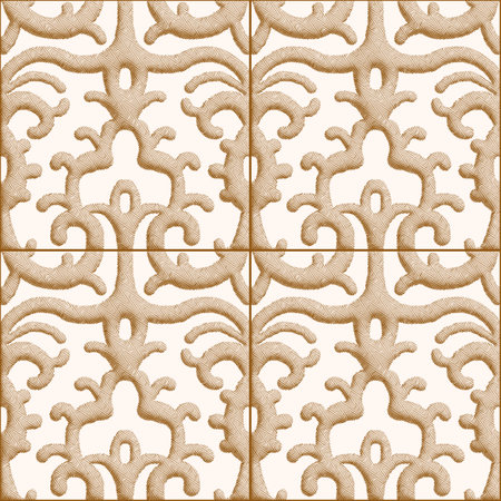 Seamless pattern with mosaic tiles of the Mediterranean. Vector illustrationのイラスト素材