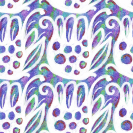 Seamless pattern with multicolor Paisley print. watercolor illustration.の写真素材