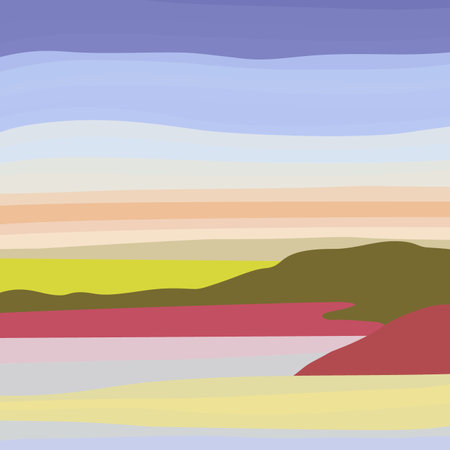 Abstract landscape in minimalist style. Nature. vector illustration.のイラスト素材