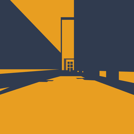 Abstract landscape in minimalism style with space for text. city. vector illustration.のイラスト素材