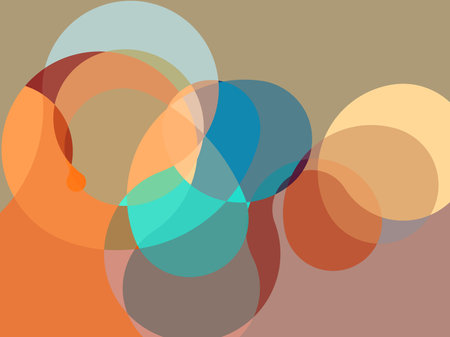 Multicolor background with abstract circles. Vector illustration in retro style.のイラスト素材