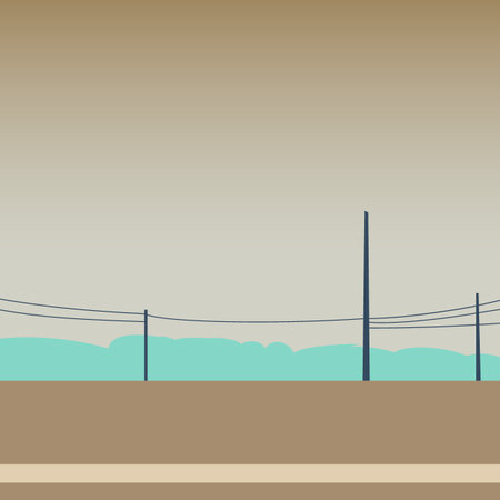 Abstract landscape in minimalist style. Nature. vector illustration.のイラスト素材