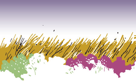 Abstract landscape in minimalist style. Nature. vector illustration.のイラスト素材
