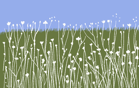 Abstract landscape in minimalist style. Nature. vector illustration.のイラスト素材