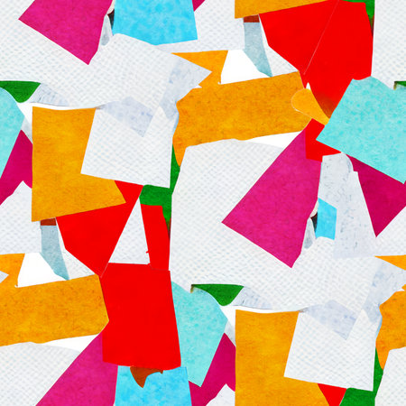 Abstract seamless pattern and applique and acrylic paint. digital illustrationの写真素材