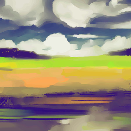 abstract impressionism. landscape. modern painting. hand-drawn illustration. vectorのイラスト素材