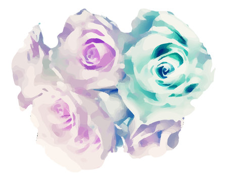 Roses. Photorealistic flowers isolated on a white background. vector illustrationのイラスト素材