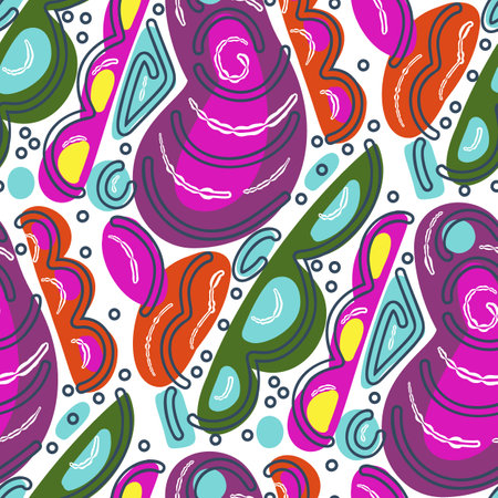 Seamless pattern with a simple abstract drawing. Vector illustrationのイラスト素材