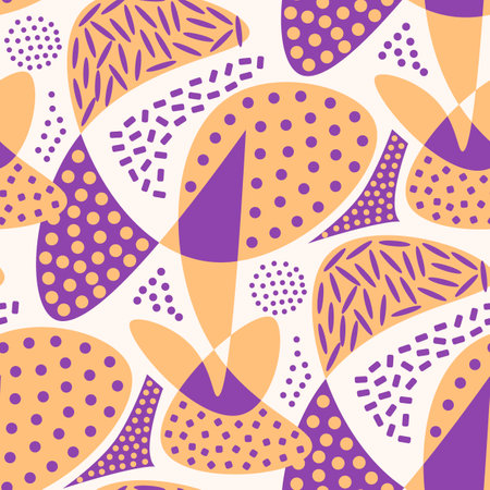 Seamless pattern with the simple geometrical drawing in retro style. Vector illustrationのイラスト素材