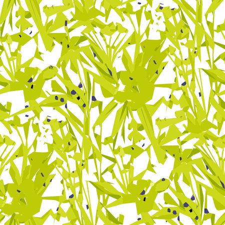 Abstract seamless pattern with green leaves. Vector illustration.のイラスト素材