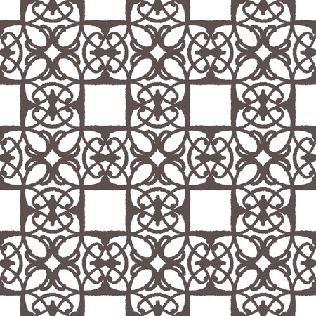 Seamless pattern with arabesques in retro style. Vector illustration.のイラスト素材