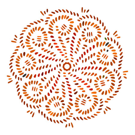 Multicolor mandala isolated on white background. hand-drawn illustration. Vector.のイラスト素材