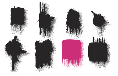 A set of ink blots . vector illustration.のイラスト素材