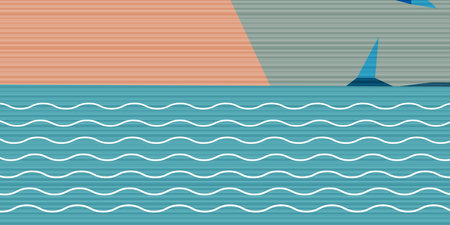 abstract landscape. Vector polygonal illustration with space for text.