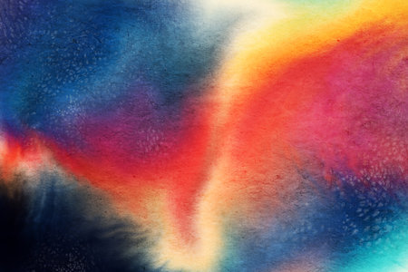 Watercolor background with colored spots. Hand-drawn illustration.の写真素材