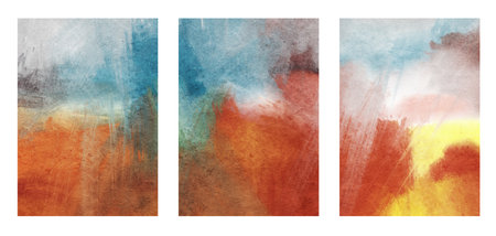 A set of watercolor backgrounds with a place for text. Hand-drawn illustration.の写真素材