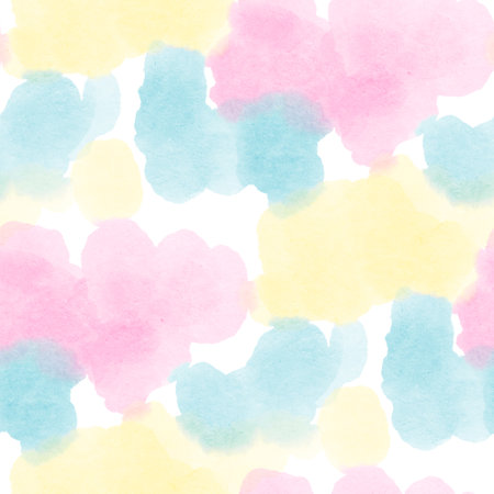 Abstract seamless pattern with watercolor spots. Hand-drawn illustration.の写真素材