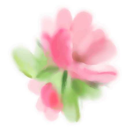Watercolor flowers isolated on a white background. Hand-drawn illustration. Vectorのイラスト素材