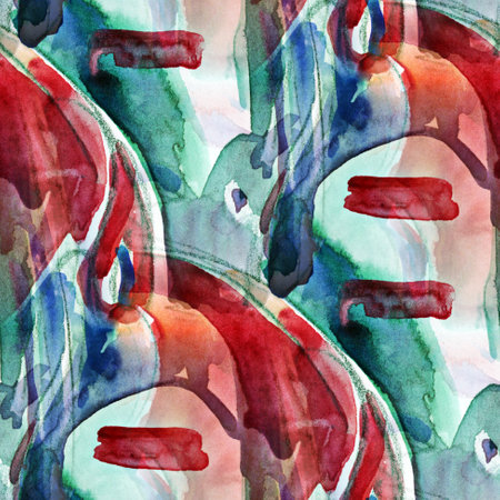 Abstract seamless pattern with watercolor spots. Hand-drawn illustration.の写真素材