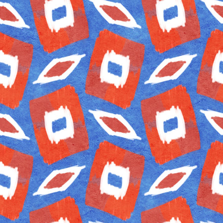 Abstract seamless pattern with watercolor drawing in doodle style. Drawing watercolor and ink.の写真素材