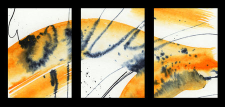 A set of watercolor backgrounds with a place for text. Hand-drawn illustration.の写真素材