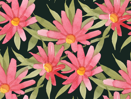 Seamless pattern with watercolor flowers. hand-drawn illustration.の写真素材