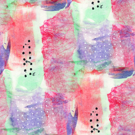 Seamless pattern with abstract pattern. Mixed media and collage. Hand-drawn illustration.の写真素材