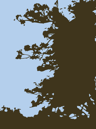 Abstract landscape in minimalism style. Nature. Vector illustration.のイラスト素材