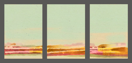 Abstract impressionism. Landscape. Modern painting. Hand-drawn illustration.の写真素材