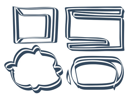 A set of simple design frames. Vector illustration.のイラスト素材