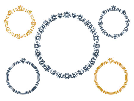 A set of simple design frames. Vector illustration.のイラスト素材