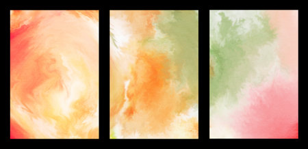 A set of watercolor backgrounds with a place for text. Hand-drawn illustration.の写真素材