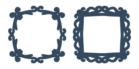Frames in the old style. Retro Hand-drawn illustration. Vectorのイラスト素材