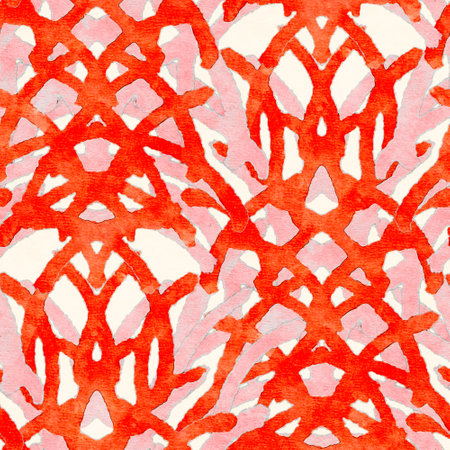 Seamless pattern with stylized ethnic pattern. Hand-drawn illustration.の写真素材