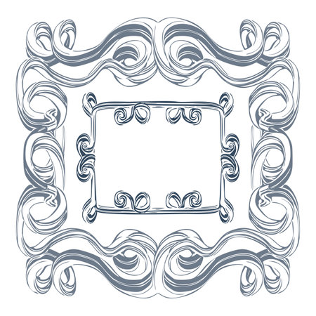 Frames in the old style. Retro Hand-drawn illustration. Vectorのイラスト素材