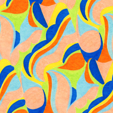 Abstract seamless pattern with acrylic painting. Hand-drawn illustration.の写真素材